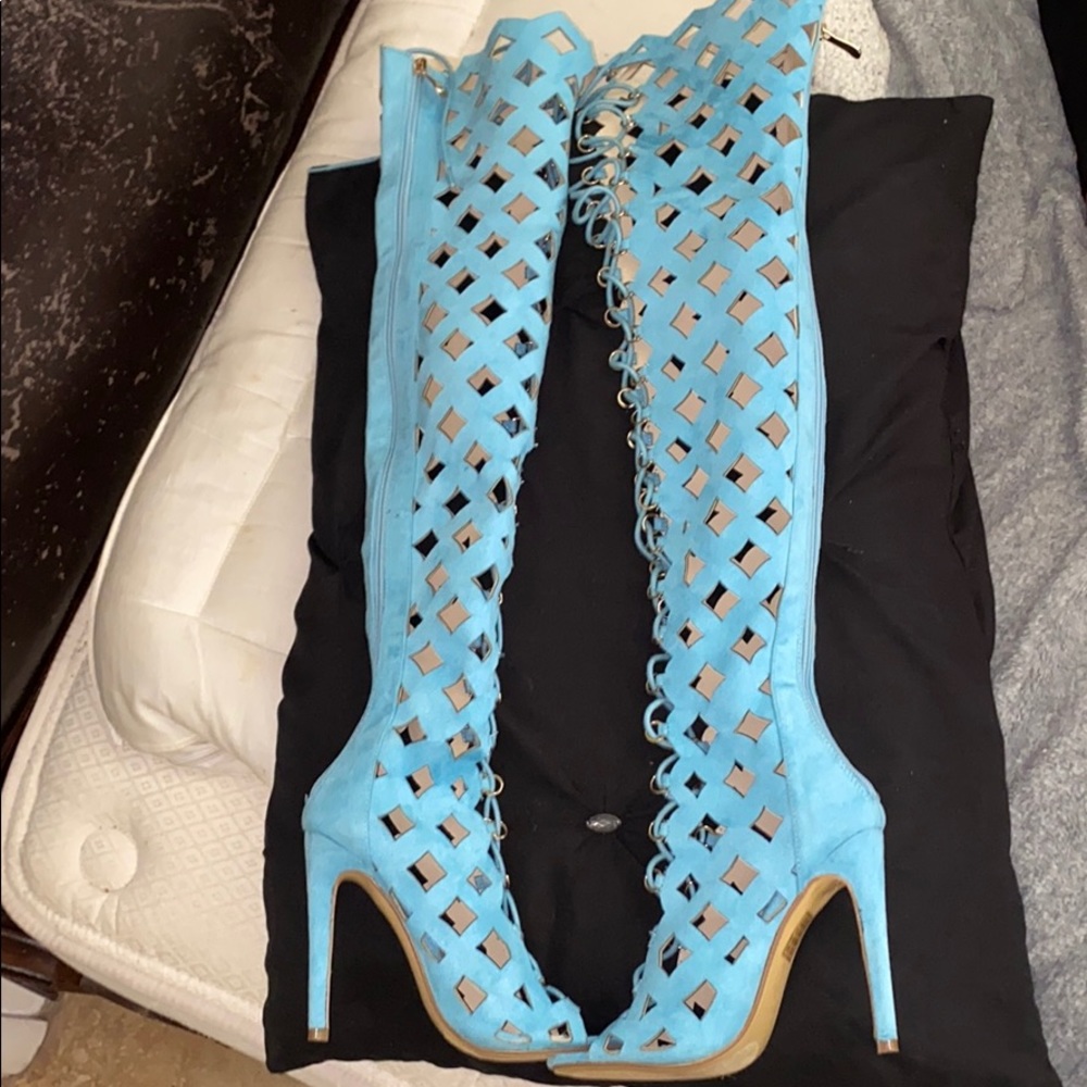 Knee high heel boots